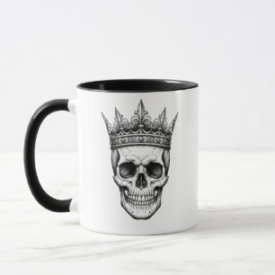 Royal Skull with Crown Mug   Gothic King B&W