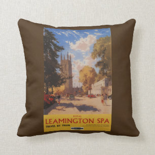Royal Spa, Street View British Railways Poster Cushion
