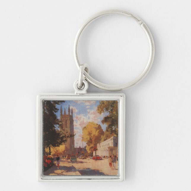 Royal Spa, Street View British Railways Poster Key Ring (Front)