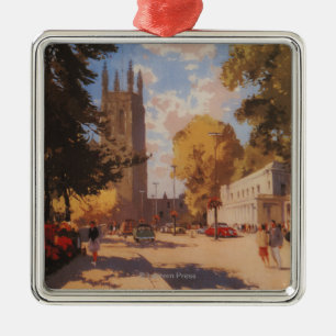 Royal Spa, Street View British Railways Poster Metal Ornament