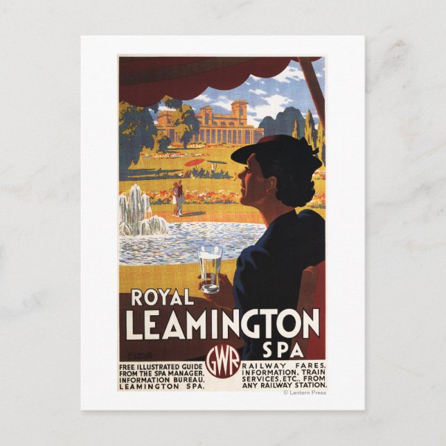 Royal Spa, Woman Drinking Water Rail Poster Postcard (Front)