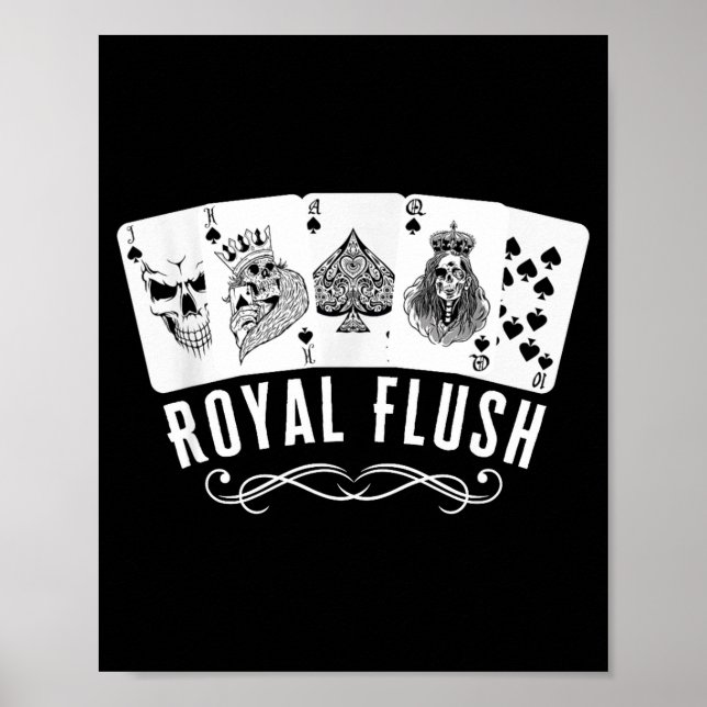 Royal Spade Flush Skeleton King Queen Spades Ker G Poster (Front)