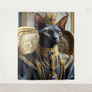 Royal Sphynx Cat King Regal Pet Portrait Art Tapestry
