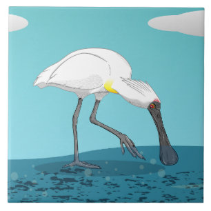 Royal Spoonbill NZ bird Ceramic Tile