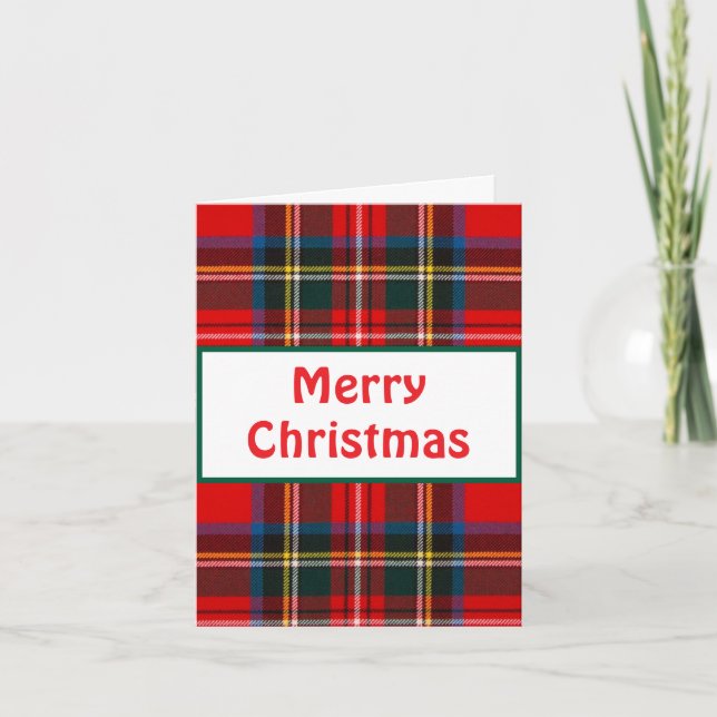 Royal Stewart Christmas Plaid Folded Card (Front)