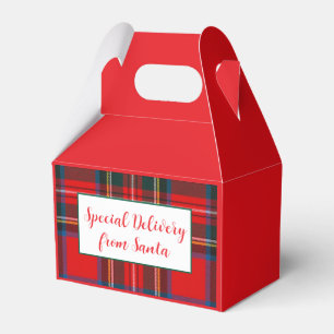 Royal Stewart Christmas Plaid Santa PERSONALIZE  Favour Box