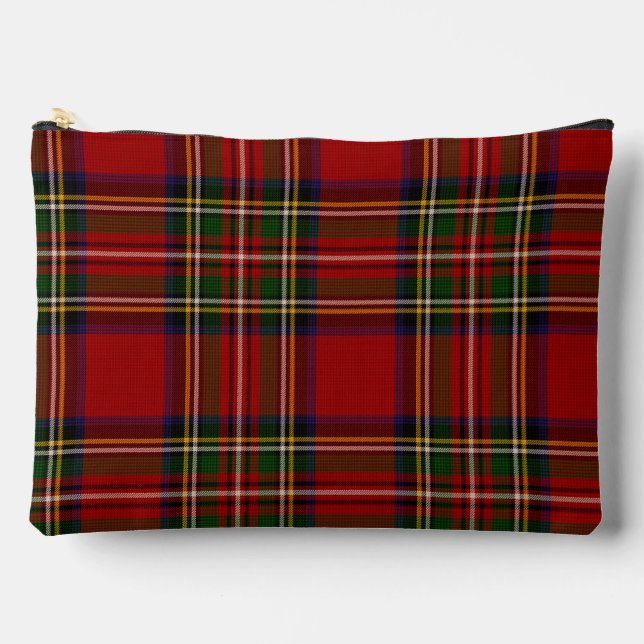 Royal Stewart Clan Tartan Plaid  Accessory Pouch (Front)