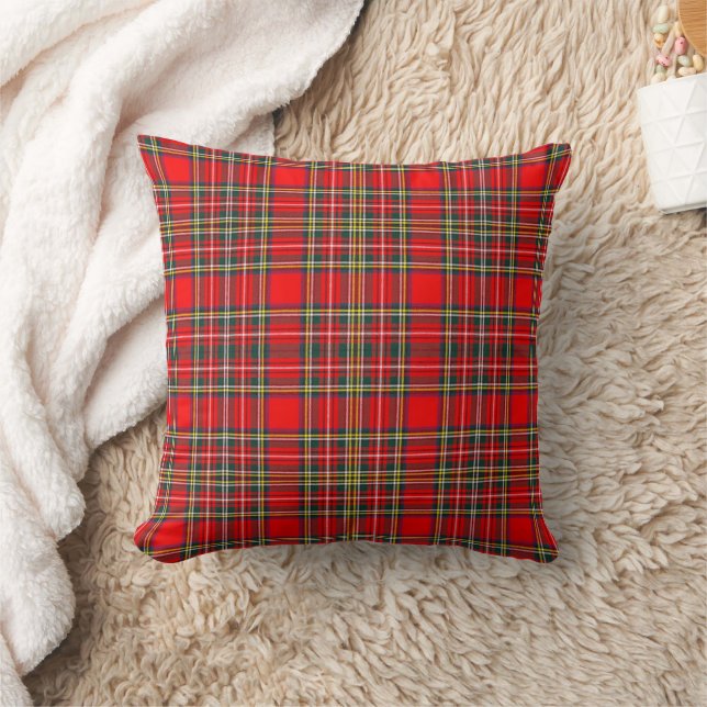Royal Stewart Clan Tartan Plaid  Cushion (Blanket)