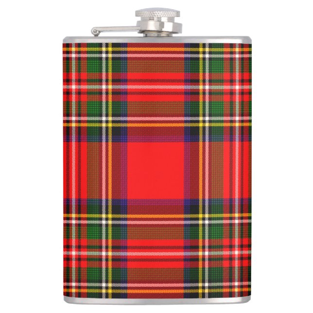 Royal Stewart Clan Tartan Plaid  Hip Flask (Front)