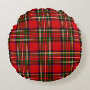 Royal Stewart Clan Tartan Plaid Round Cushion