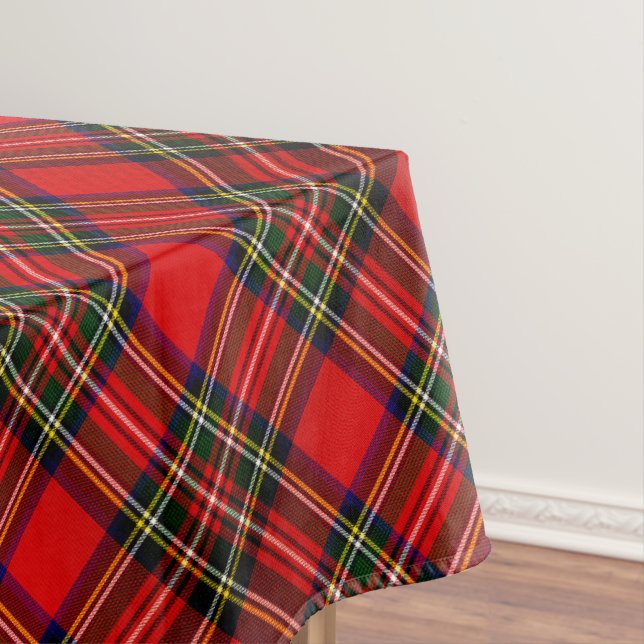 Royal Stewart Clan Tartan Plaid  Tablecloth (In Situ)