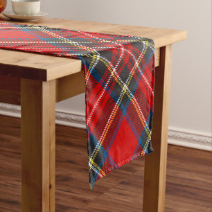 Royal Stewart Modern Argyle Tartan Plaid  Short Table Runner