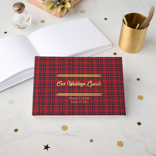 Royal Stewart Original Scottish Tartan Guest Book (Front Open)