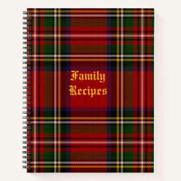 Royal Stewart Personalised Recipe Notebook