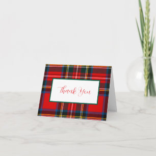 Royal Stewart Plaid THANK YOU Note Card