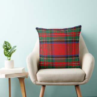 Royal Stewart red and green Scots tartan pattern Cushion