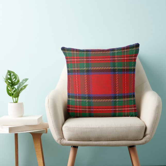 Royal Stewart red and green Scots tartan pattern  Cushion (Chair)