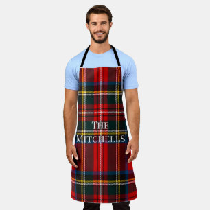 Royal Stewart Red Plaid PERSONALIZE Unisex Apron