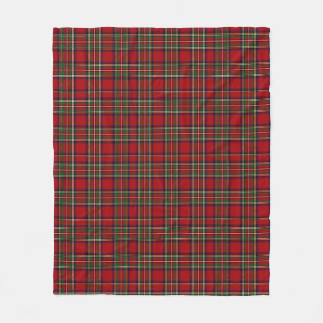 Royal Stewart Red Tartan Plaid Fleece Blanket (Front)