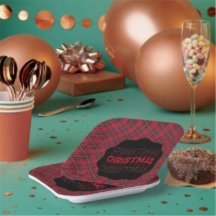 Royal Stewart Scottish Clan Tartan Christmas  Paper Plate