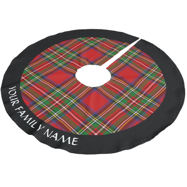 Royal Stewart Tartan Brushed Polyester Tree Skirt (Angled)