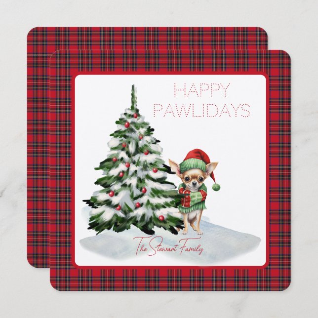Royal Stewart Tartan Happy Pawlidays Dog (Front/Back)