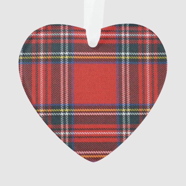 Royal Stewart Tartan Heart Decoration (Back)