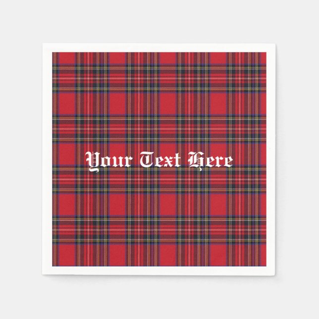 Royal Stewart Tartan Monogram Napkin (Front)