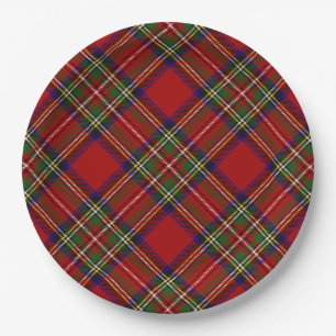 Royal Stewart Tartan Plaid Scottish Pattern Paper Plate