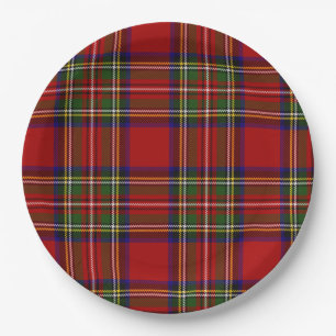 Royal Stewart Tartan Plaid Scottish Pattern Paper Plate