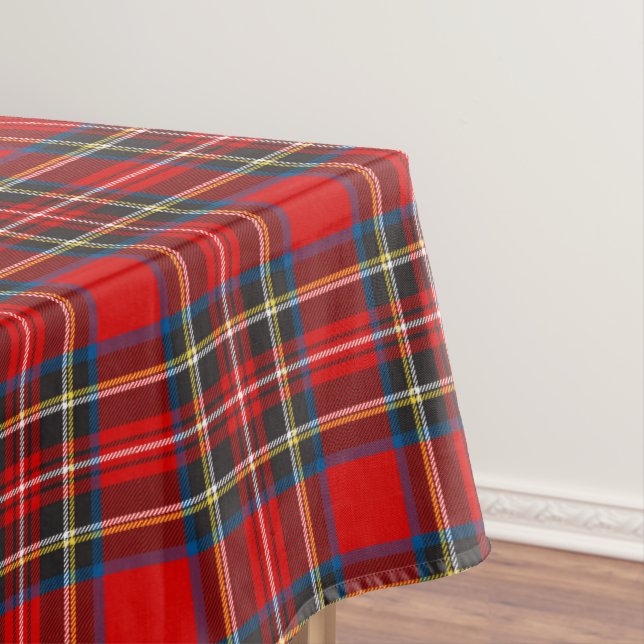 Royal Stewart Tartan Plaid Scottish Pattern Tablecloth (In Situ)