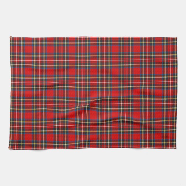 Royal Stewart Tartan Plaid Scottish Pattern Tea Towel (Horizontal)