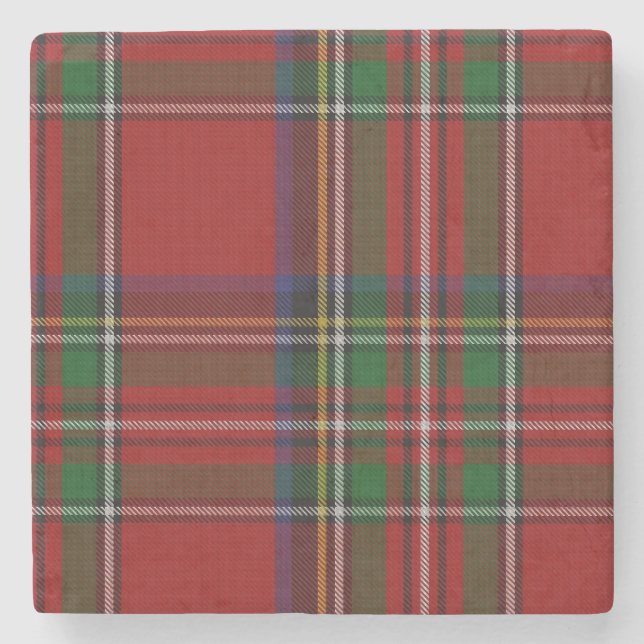 Royal Stewart Tartan Plaid Stone Coaster (Front)