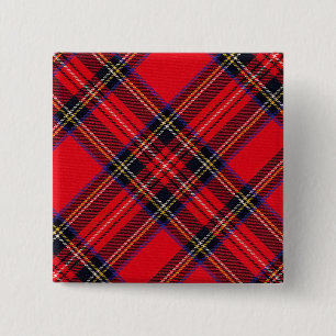 Royal Stewart tartan red black plaid 15 Cm Square Badge
