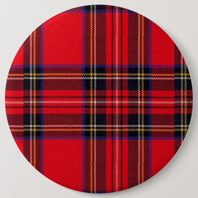 Royal Stewart tartan red black plaid 6 Cm Round Badge (Front)