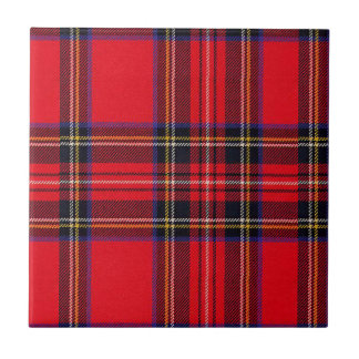 Royal Stewart tartan red black plaid Ceramic Tile