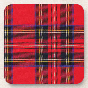 Royal Stewart tartan red black plaid Coaster