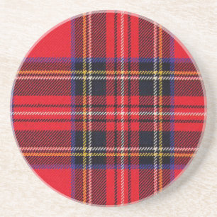 Royal Stewart tartan red black plaid Coaster