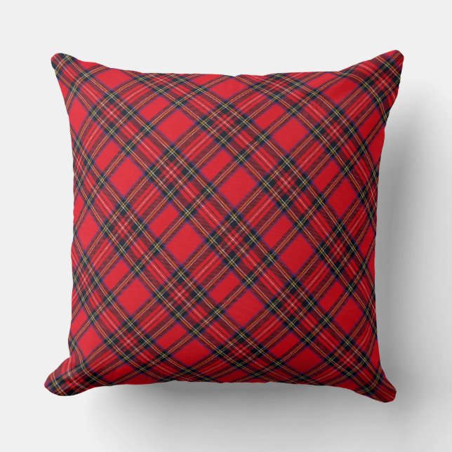 Royal Stewart tartan red black plaid Cushion (Front)