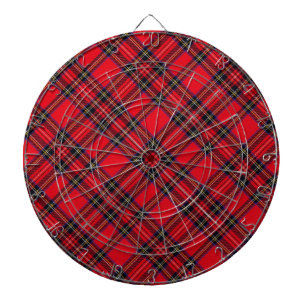 Royal Stewart tartan red black plaid Dartboard