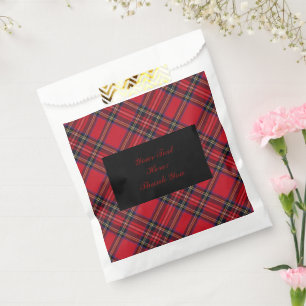 Royal Stewart tartan red black plaid Favour Bag