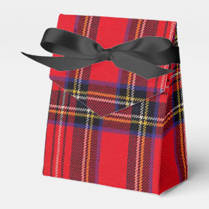 Royal Stewart tartan red black plaid Favour Box