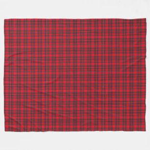 Royal Stewart tartan red black plaid Fleece Blanket