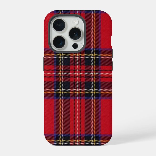 Royal Stewart tartan red black plaid iPhone Case (Back)