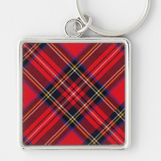 Royal Stewart tartan red black plaid Key Ring (Front)