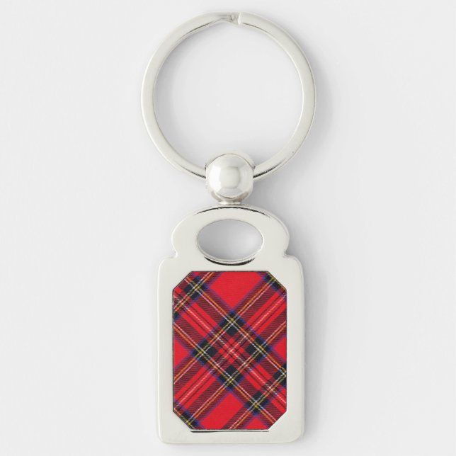 Royal Stewart tartan red black plaid Key Ring (Front)