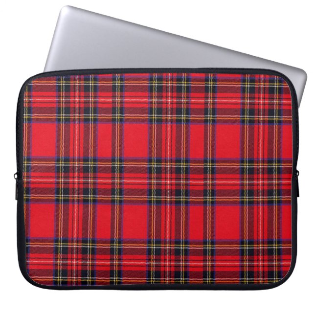 Royal Stewart tartan red black plaid Laptop Sleeve (Front)