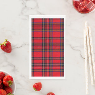 Royal Stewart tartan red black plaid Napkin