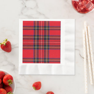 Royal Stewart tartan red black plaid Napkin