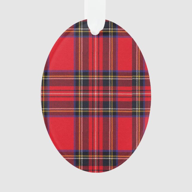 Royal Stewart tartan red black plaid Ornament (Front)